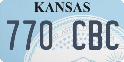 KS license plate 770CBC