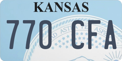KS license plate 770CFA