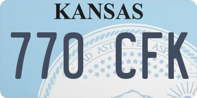 KS license plate 770CFK