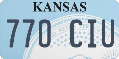 KS license plate 770CIU