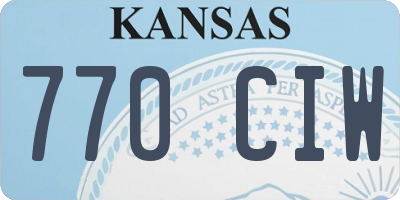 KS license plate 770CIW