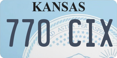KS license plate 770CIX