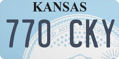 KS license plate 770CKY