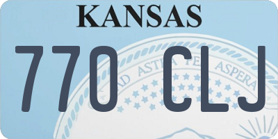 KS license plate 770CLJ