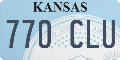 KS license plate 770CLU