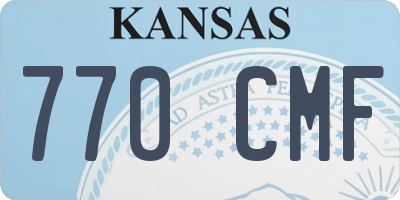 KS license plate 770CMF