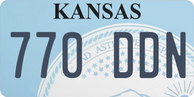 KS license plate 770DDN