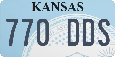 KS license plate 770DDS