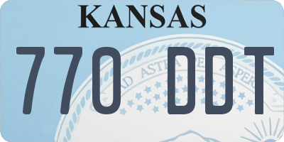KS license plate 770DDT