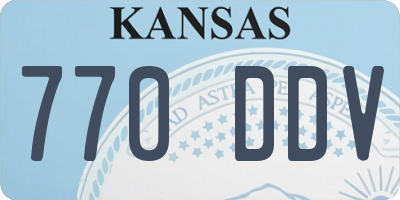 KS license plate 770DDV