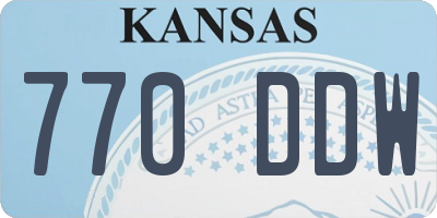KS license plate 770DDW