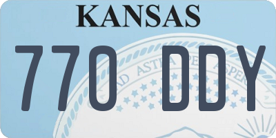 KS license plate 770DDY
