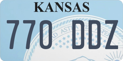 KS license plate 770DDZ