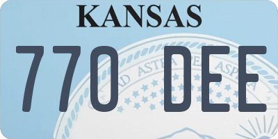 KS license plate 770DEE