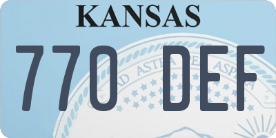 KS license plate 770DEF