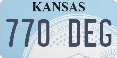 KS license plate 770DEG
