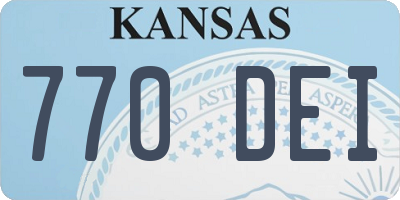 KS license plate 770DEI