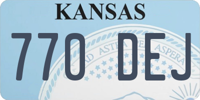 KS license plate 770DEJ