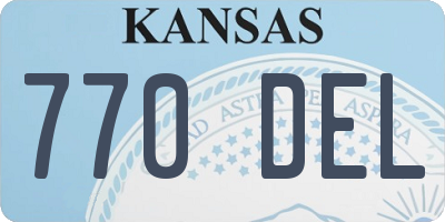 KS license plate 770DEL