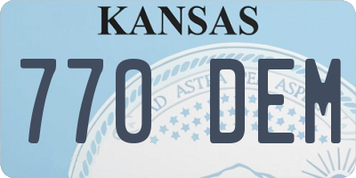 KS license plate 770DEM