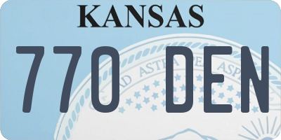 KS license plate 770DEN