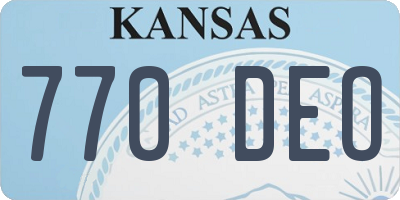 KS license plate 770DEO