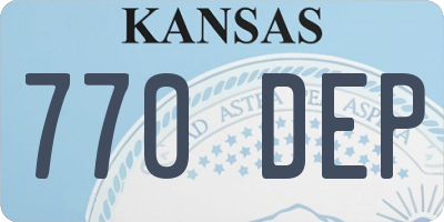 KS license plate 770DEP