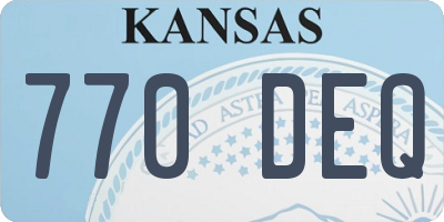KS license plate 770DEQ