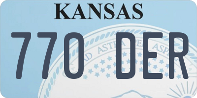 KS license plate 770DER