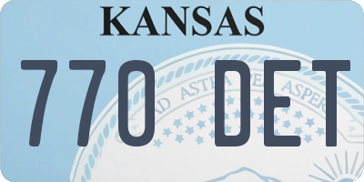 KS license plate 770DET