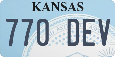 KS license plate 770DEV