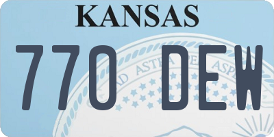 KS license plate 770DEW