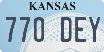 KS license plate 770DEY