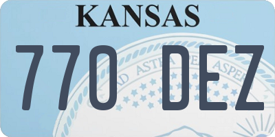 KS license plate 770DEZ