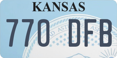 KS license plate 770DFB