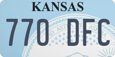 KS license plate 770DFC