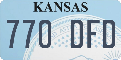 KS license plate 770DFD