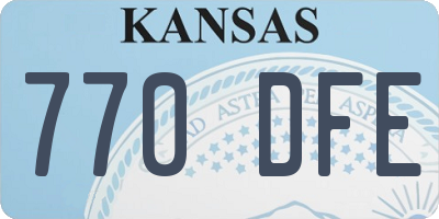 KS license plate 770DFE
