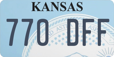 KS license plate 770DFF