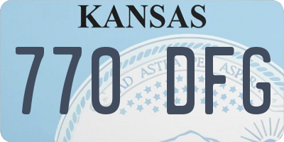 KS license plate 770DFG