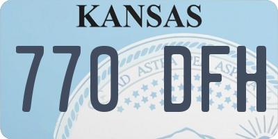 KS license plate 770DFH