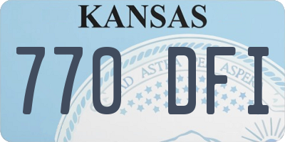 KS license plate 770DFI