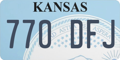 KS license plate 770DFJ