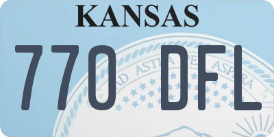 KS license plate 770DFL