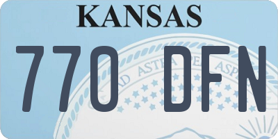 KS license plate 770DFN