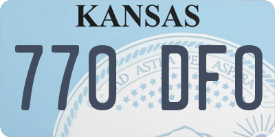 KS license plate 770DFO