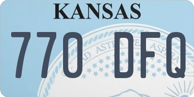 KS license plate 770DFQ