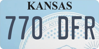 KS license plate 770DFR