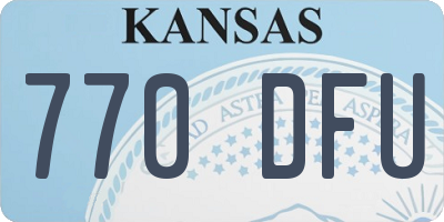 KS license plate 770DFU