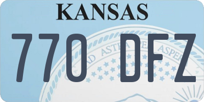 KS license plate 770DFZ